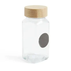 Gifi Salière/poivrière en verre et bambou 4,5x4,5xH10,5cm| Vaisselle Et Accessoires De Table