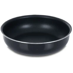 Cuisson<Gifi Sauteuse aluminium noir avec couvercle verre et poignée amovible Ø24cm