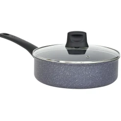 Cuisson<Gifi Sauteuse Tefal aluminium effet pierre avec couvercle Ø24cm
