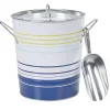 Gifi Seau à glaçons blanc rayure bleu jaune| Vaisselle Et Accessoires De Table
