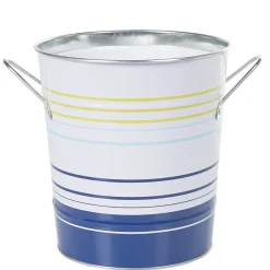 Gifi Seau à glaçons blanc rayure bleu jaune| Vaisselle Et Accessoires De Table