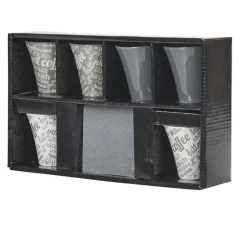 Vaisselle Et Accessoires De Table<Gifi Service à café faïence ardoise gris blanc 6 personnes