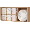 Vaisselle Et Accessoires De Table<Gifi Service à café faïence blanc rose or 6 personnes