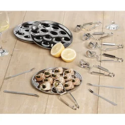 Gifi Service à escargots 18 pcs| Vaisselle Et Accessoires De Table