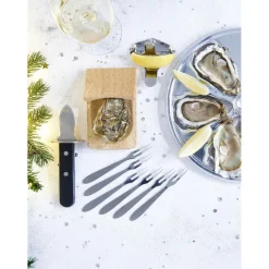 Préparation Culinaire<Gifi Service à huitres en inox et chêne 9 pièces