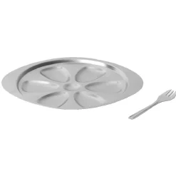 Préparation Culinaire<Gifi Service à huîtres argenté inox 6 plats 6 fourchettes