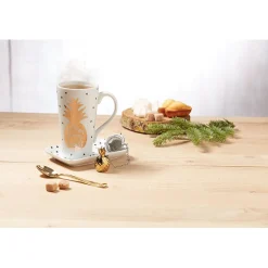 Vaisselle Et Accessoires De Table<Gifi Service à thé tasse ananas doré plateau et infuseur