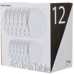 Gifi Service à vaisselle 12 pièces porcelaine blanche| Vaisselle Et Accessoires De Table