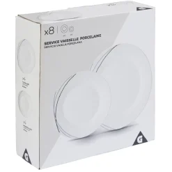 Vaisselle Et Accessoires De Table<Gifi Service à vaisselle blanc lignes courbées noires et grises 8 pièces