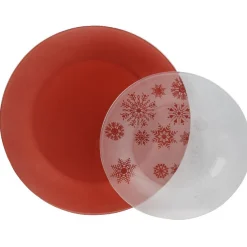 Gifi Service à vaisselle en verre 12 assiettes collection Noël tradition| Vaisselle Et Accessoires De Table