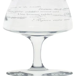 Gifi Service à verre transparent avec inscriptions phrases x12| Vaisselle Et Accessoires De Table
