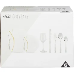 Vaisselle Et Accessoires De Table<Gifi Service de table motif doré argenté pour 6 personnes