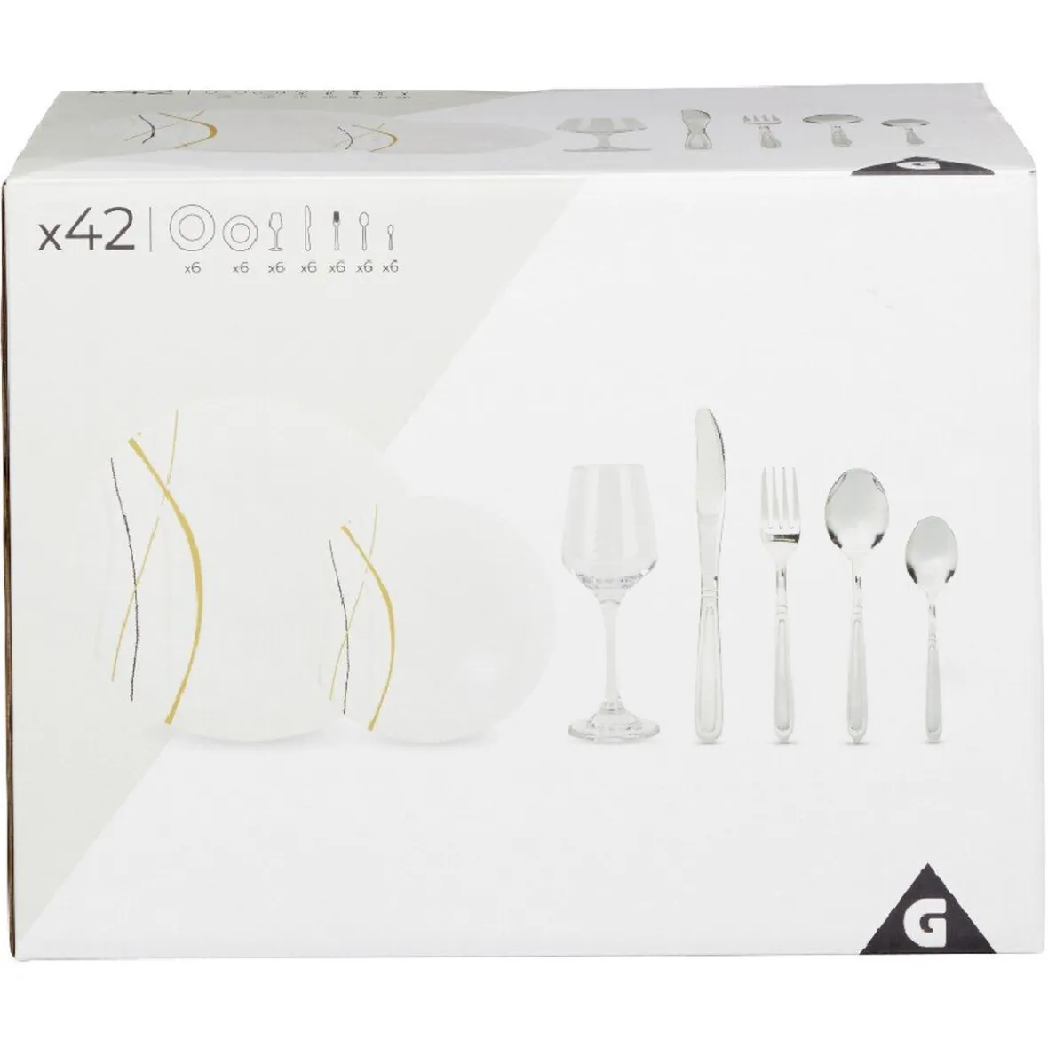 Vaisselle Et Accessoires De Table<Gifi Service de table motif doré argenté pour 6 personnes
