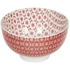 Gifi Service en porcelaine 18 pièces motif graphique beige et rouge| Vaisselle Et Accessoires De Table