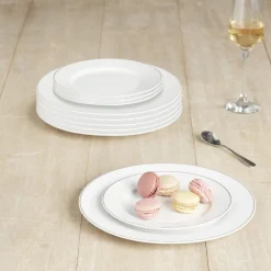 Vaisselle Et Accessoires De Table<Gifi Service vaisselle 12 pièces blanc décor filet doré