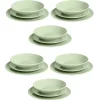 Gifi Service vaisselle 18 pièces céramique vert| Vaisselle Et Accessoires De Table