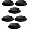 Gifi Service vaisselle 18 pièces céramique noir| Vaisselle Et Accessoires De Table
