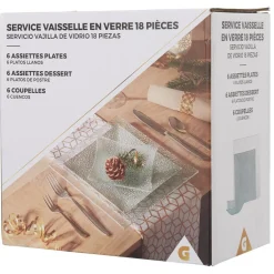 Gifi Service vaisselle carré 18 pièces| Vaisselle Et Accessoires De Table
