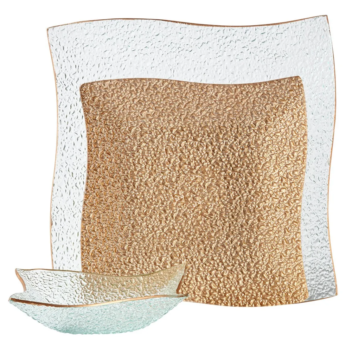 Gifi Service vaisselle doré transparent 18 pièces| Vaisselle Et Accessoires De Table