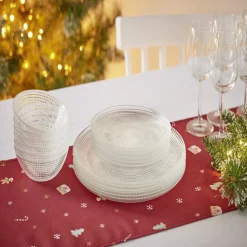 Gifi Service vaisselle en verre transparent| Vaisselle Et Accessoires De Table