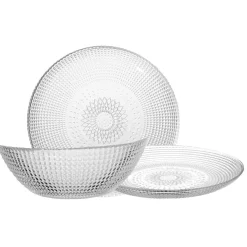 Gifi Service vaisselle en verre transparent| Vaisselle Et Accessoires De Table