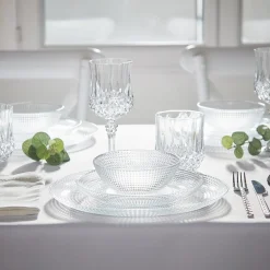 Gifi Service vaisselle en verre transparent| Vaisselle Et Accessoires De Table