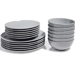 Gifi Service vaisselle gris 18pcs| Vaisselle Et Accessoires De Table