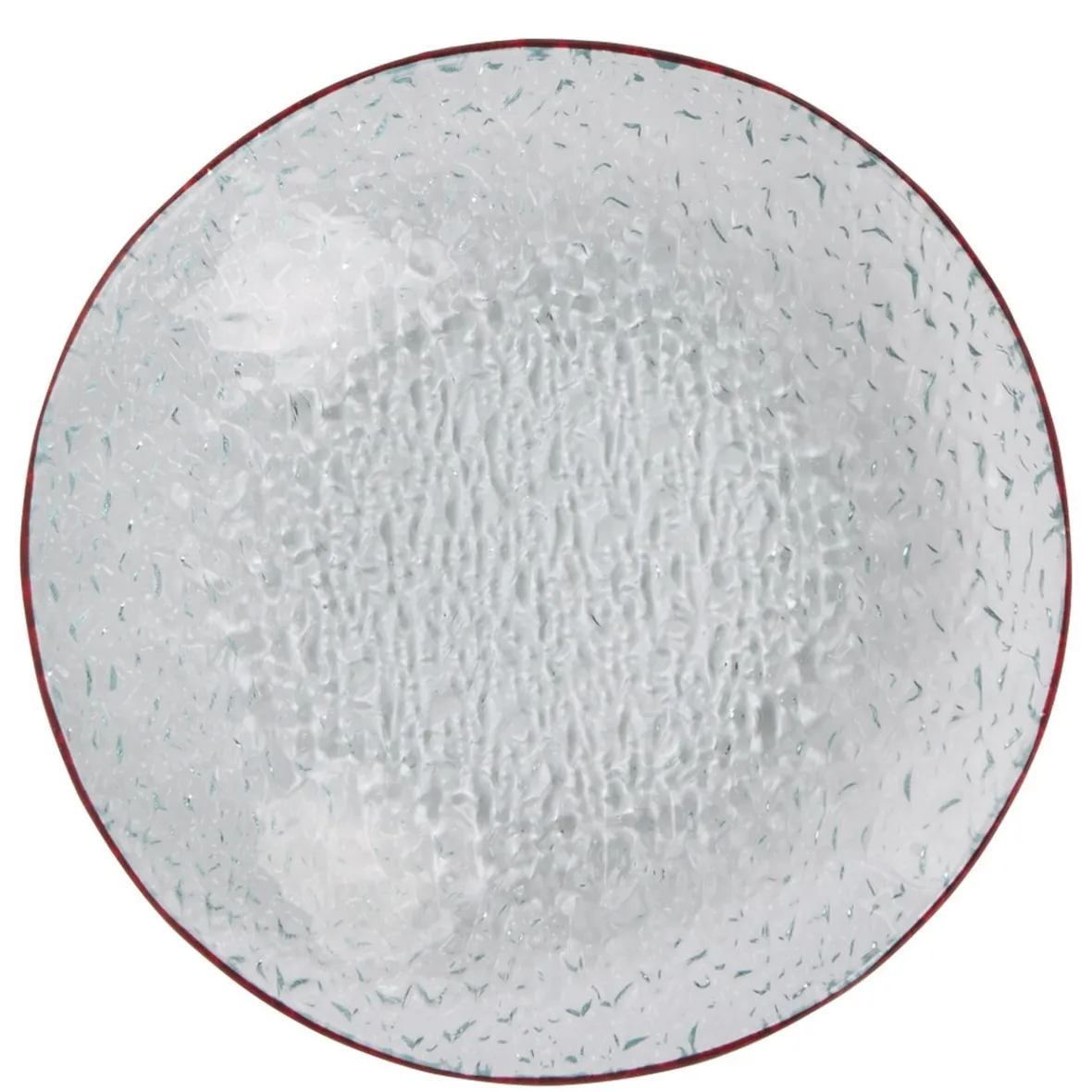 Gifi Service vaisselle rond en verre rouge transparent 18 pièces| Vaisselle Et Accessoires De Table