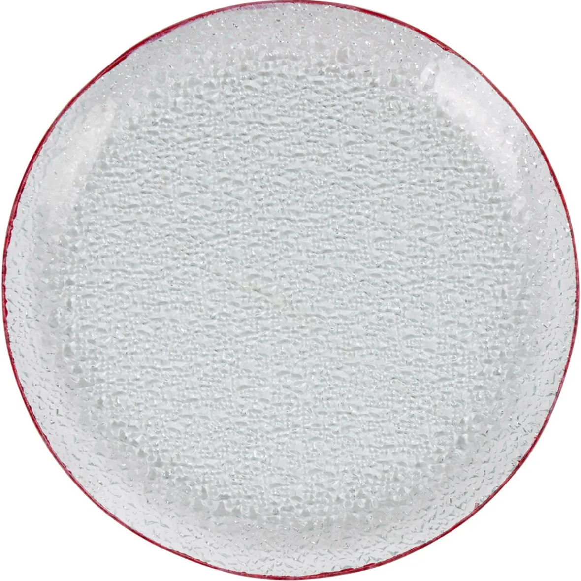 Gifi Service vaisselle rond en verre rouge transparent 18 pièces| Vaisselle Et Accessoires De Table