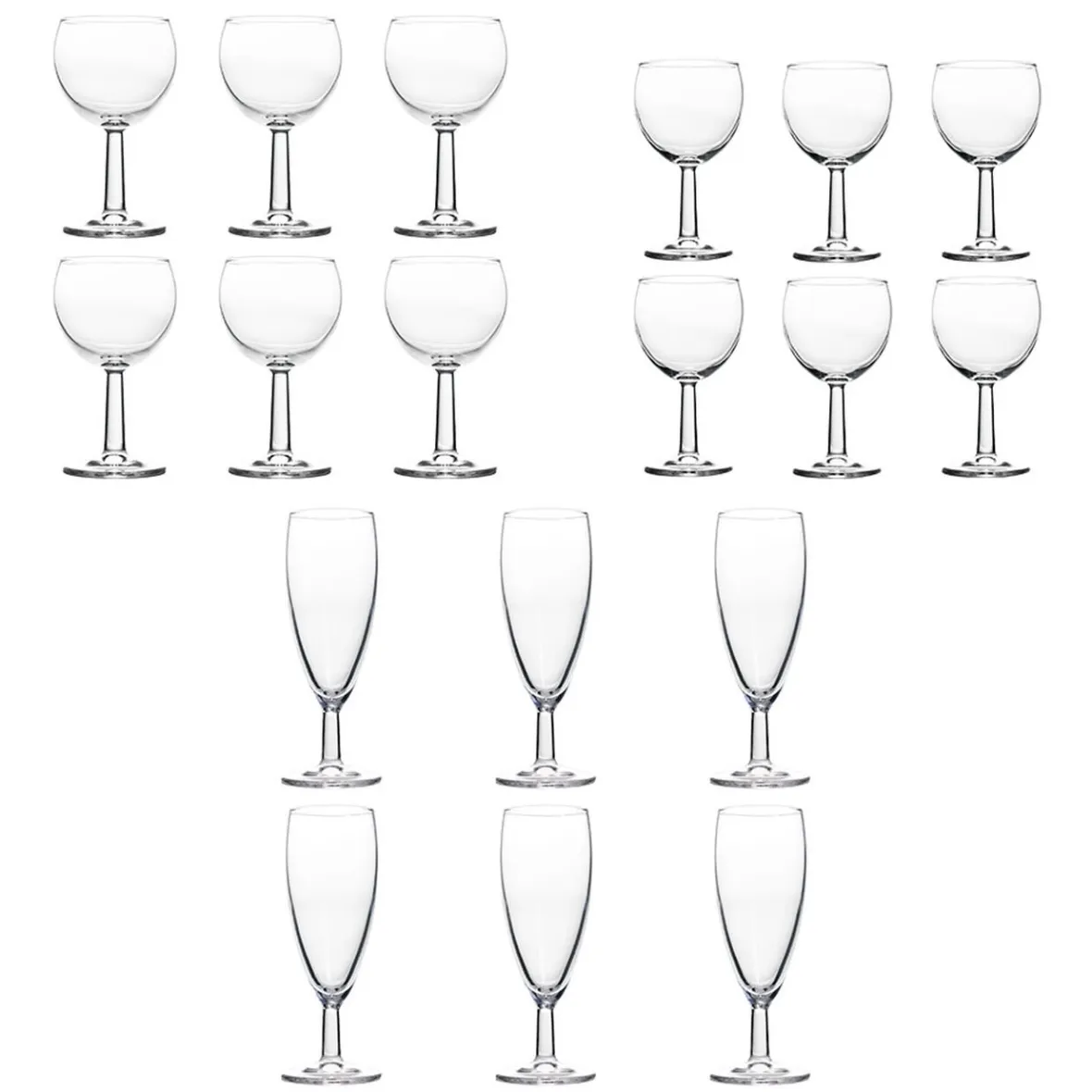 Gifi Service verre à pied ballon et flûte 18 pièces| Vaisselle Et Accessoires De Table