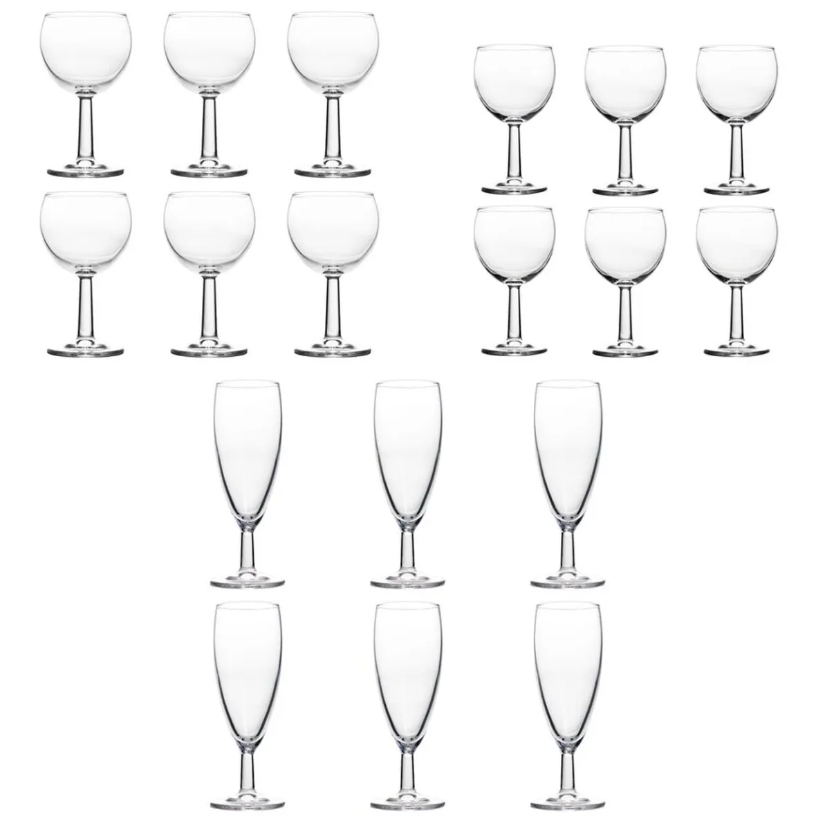 Gifi Service verre à pied ballon et flûte 18 pièces| Vaisselle Et Accessoires De Table