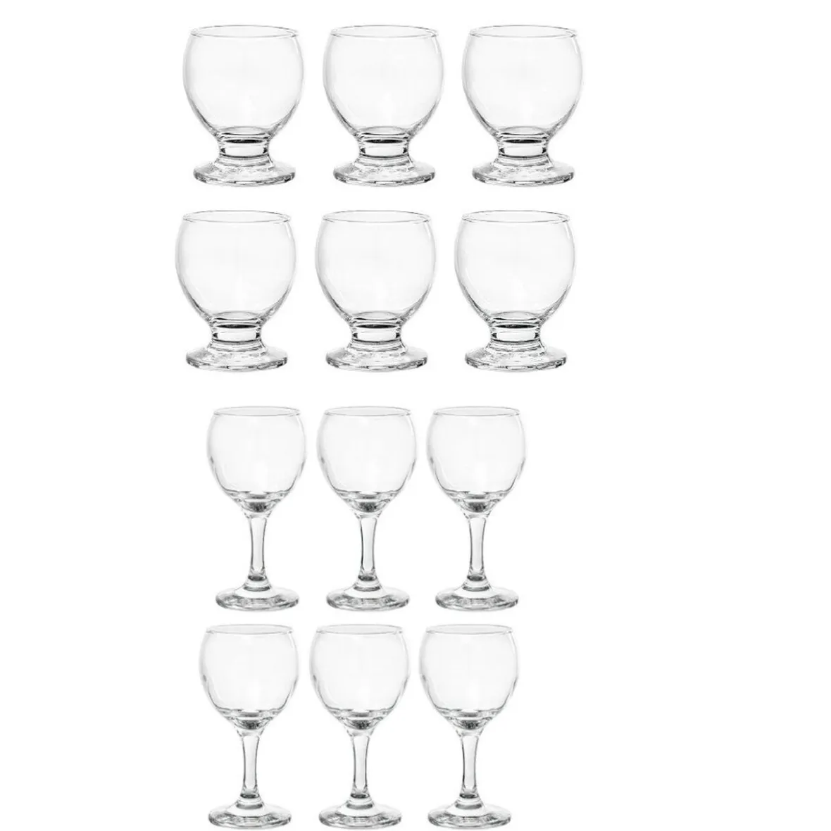 Gifi Service Verre ballon à pied transparent - Lot de 12| Vaisselle Et Accessoires De Table