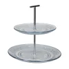 Gifi Serviteur double étage en verre| Vaisselle Et Accessoires De Table