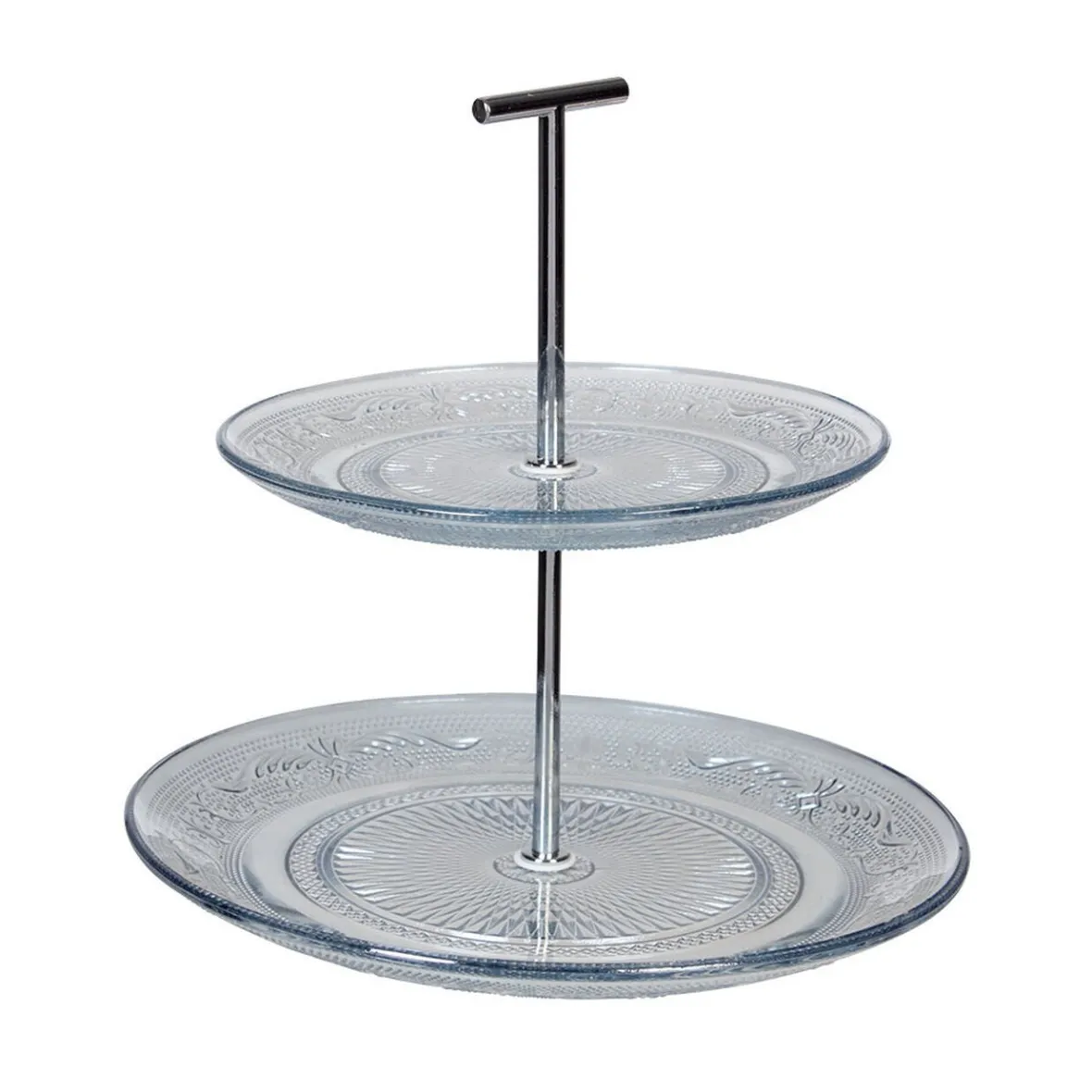 Gifi Serviteur double étage en verre| Vaisselle Et Accessoires De Table