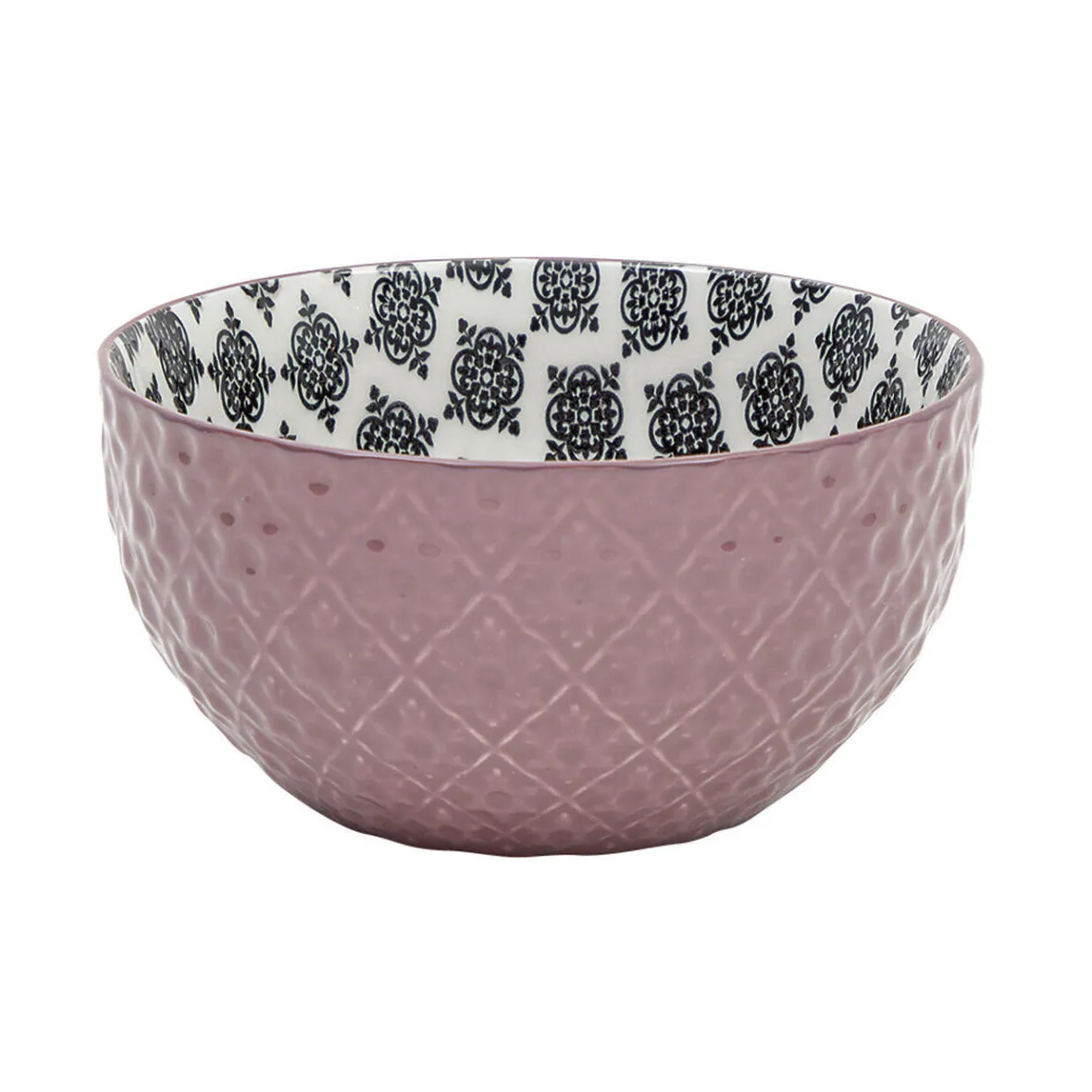 Vaisselle Et Accessoires De Table<Gifi Set 4 bols décor ethnique noir et blanc et support en bambou