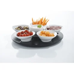 Vaisselle Et Accessoires De Table<Gifi Set apéritif plateau tournant 6 coupelles noir et blanc