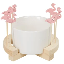 Gifi Set apéritif Aloha coupelle et pique flamant rose x 8| Vaisselle Et Accessoires De Table