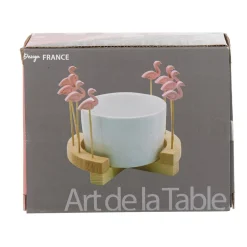 Gifi Set apéritif Aloha coupelle et pique flamant rose x 8| Vaisselle Et Accessoires De Table
