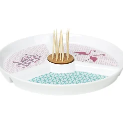 Gifi Set apéritif porcelaine design flamant rose| Vaisselle Et Accessoires De Table