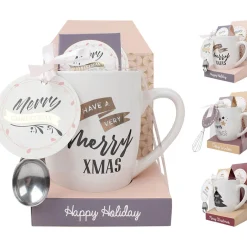 Gifi Set Cadeau tasse à thé et/ou chocolat avec sa cuillère 4 modèles| Vaisselle Et Accessoires De Table