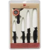 Gifi Set céramique couteau x4 avec économe x1 blanc et noir| Vaisselle Et Accessoires De Table