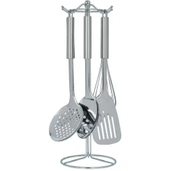 Préparation Culinaire<Gifi Set de 6 ustensiles de cuisine avec support inox gris Ø16xH40,5cm