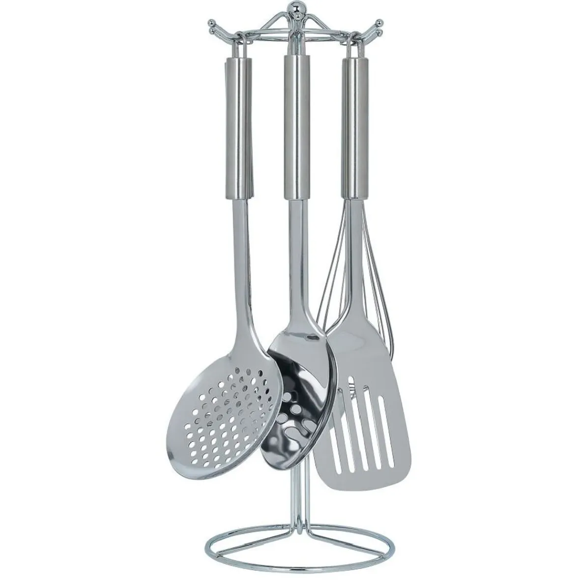 Préparation Culinaire<Gifi Set de 6 ustensiles de cuisine avec support inox gris Ø16xH40,5cm