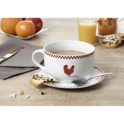 Vaisselle Et Accessoires De Table<Gifi Set petit déjeuner en porcelaine design poule