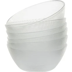 Vaisselle Et Accessoires De Table<Gifi Set saladier avec coupelles x6 verre transparent martelé