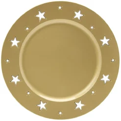 Gifi Sous assiette plastique motif étoile doré| Vaisselle Et Accessoires De Table