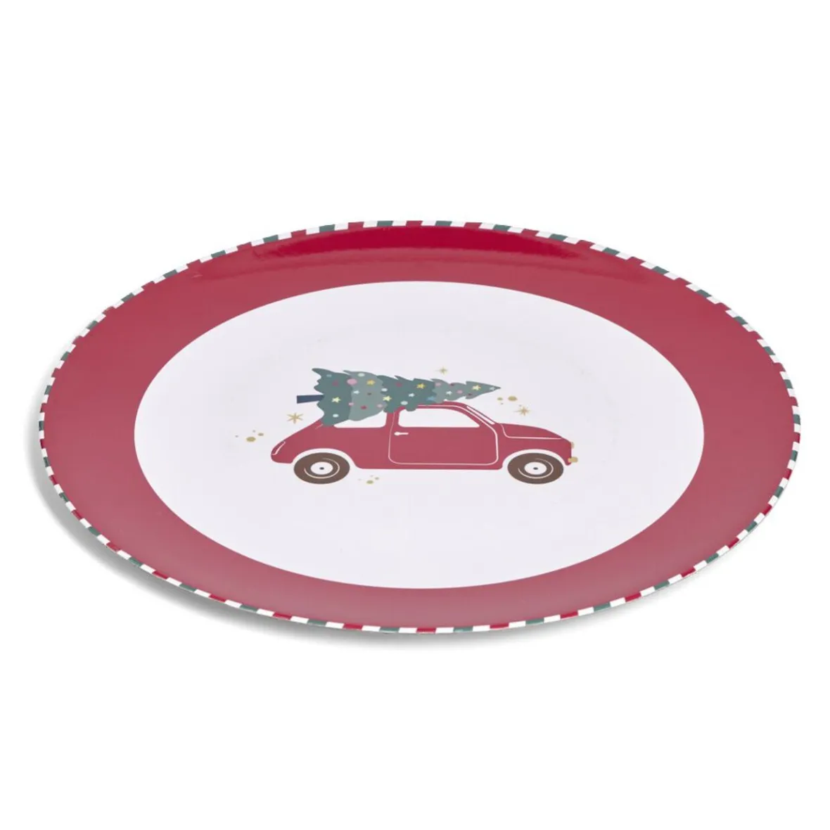 Vaisselle Et Accessoires De Table<Gifi Sous assiette rond Noël rouge motif voiture Ø33cm