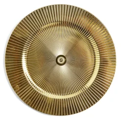 Vaisselle Et Accessoires De Table<Gifi Sous assiette rond strié jaune doré Ø33cm
