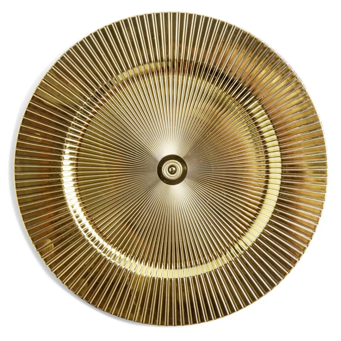 Vaisselle Et Accessoires De Table<Gifi Sous assiette rond strié jaune doré Ø33cm