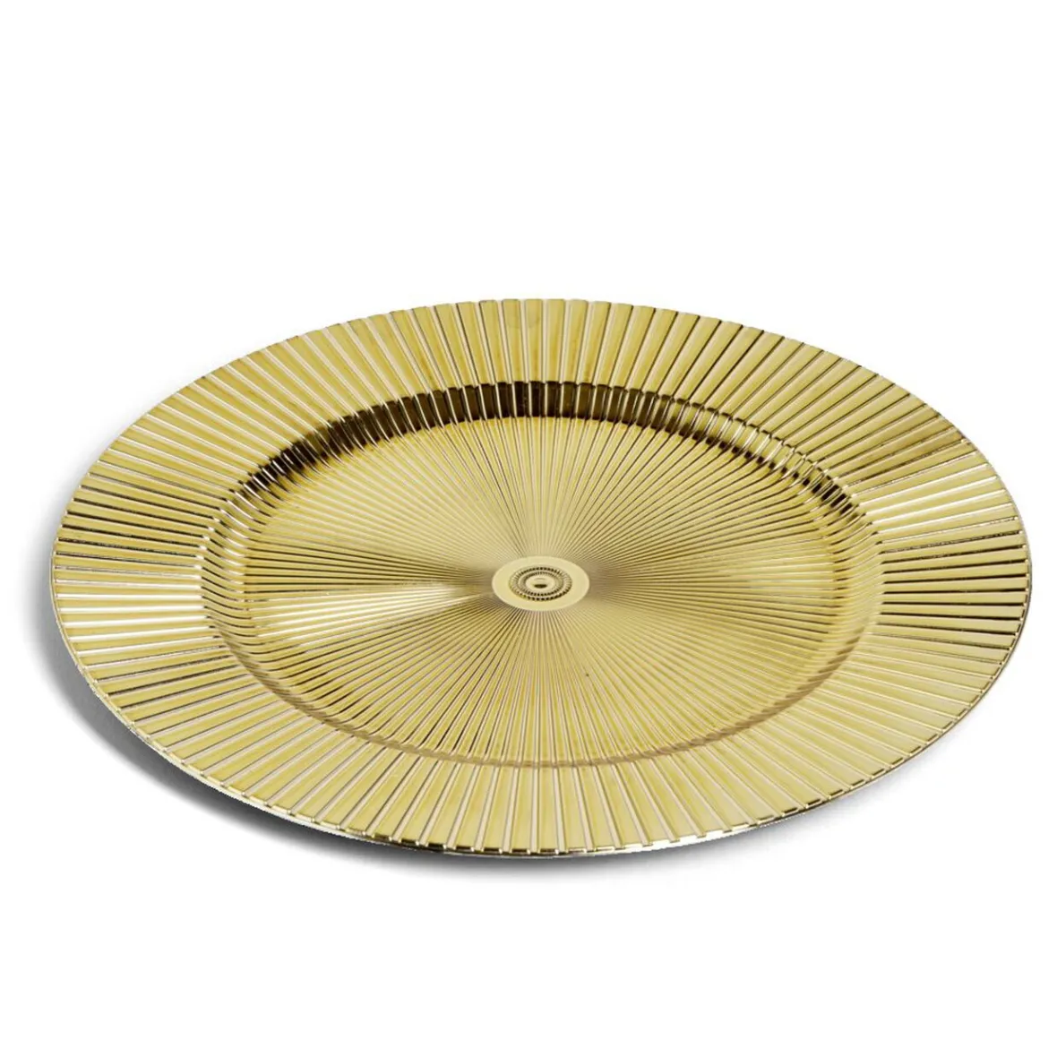 Vaisselle Et Accessoires De Table<Gifi Sous assiette rond strié jaune doré Ø33cm